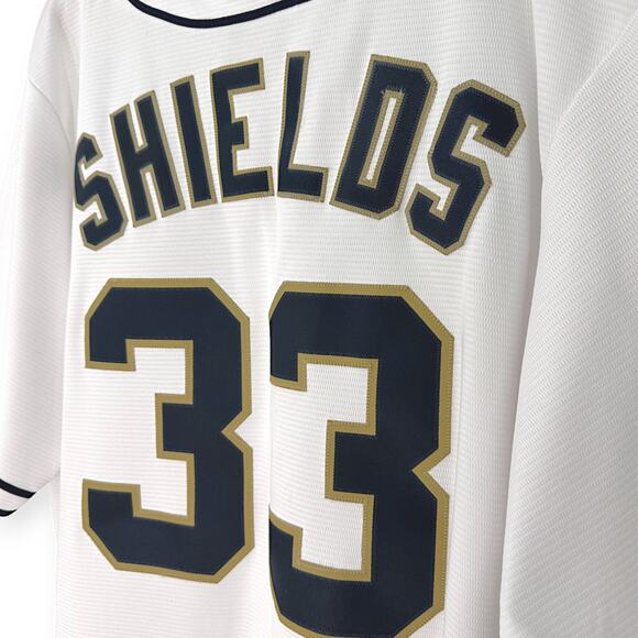 MLB San Diego Padres Script Logo XL #33 Shields White Majestic Baseball Jersey - Picture 4 of 10